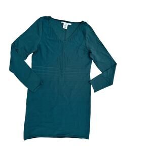 Max studio XL teal green holiday Christmas form fitting Dress sexy sweater